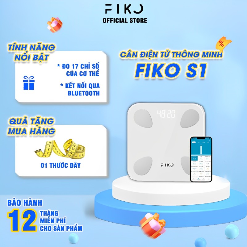 Hướng dẫn sử dụng cân sức khỏe điện tử thông minh FIKO Scale S1: Chi tiết, dễ hiểu 